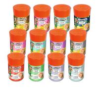 CLEOPATRE - Lot de 12 P’tits Pots de Gels et Peintures Pailletés 50ml avec Pinceau Intégré 50ml - Couleurs Assorties - Loisirs Créatifs Enfants - Fabrication Française