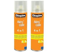 CLÉOPÂTRE Lot de 2 Sprays Colle 250ml Glue Aérocol 4 en 1 (repositionnable, ajustable, orientable)