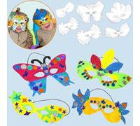 CLEOPATRE - Lot de 24 Masques à Décorer avec élastiques - Loisirs Créatifs pour Enfants - Idéal pour Carnaval, Fête, Anniversaire