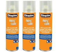 CLÉOPÂTRE Lot de 3 Aérocols Colle Repositionnable de 250 ml