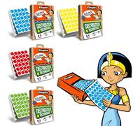 CLEOPATRE - Lot de 4 Distributeurs de Gommettes Rechargeable ECO-PACK - Gommettes Rondes - 4 couleurs (7200 stickers)