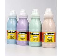 Cleopatre - Lot de 4 Peintures à l'eau Pailletée Pastel 250 ml (Pêche, Lavande, Azur, Amande) au format de 250 ml