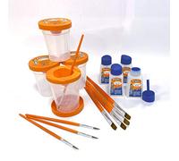 CLEOPATRE Lot de 4 Pots Anti-Verse, 8 pinceaux et 4 flacons vides, Multi,