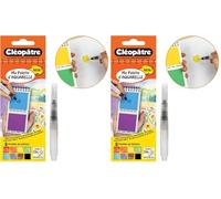 CLEOPATRE - Ma Palette Aquarelle - Kit Peinture à l’Eau, 8 Pastilles, Pinceau Réservoir - Aquarelle Nomade Enfant Adulte - Facile à Transporter (Lot de 2)