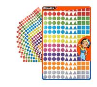 Cléopâtre Paquet De 1760 Gommettes 3 Formes Géométriques 8 Couleurs Taille 9mm