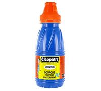 CLEOPATRE Pot de gouache Nefertari bleu primaire 250 ml x 8, dès 3 ans, avec pinceau et entonnoir intégré