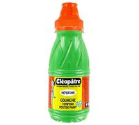 CLEOPATRE Pot de gouache Nefertari vert printemps 250ml x 8, dès 3 ans, avec pinceau et entonnoir intégré