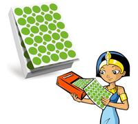 CLEOPATRE - Recharge pour Distributeur de Gommettes ECO-PACK - Gommettes Rondes - Vert (1800 stickers)