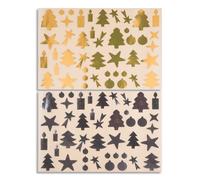 CLEOPATRE Sachet de 36 planches de gommettes thème Fêtes. 18 planches or, 18 planches argent.