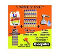 Cléopâtre Schoolpack : 24 Flacons Pinceaux 80ml + Bidon 5kg Colle Vinylique