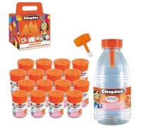 CLEOPATRE - Schoolpack Colle Transparente Hypoallergénique - 16 P’tits Pot avec Pinceau Intégré 50g + Recharge 500g - Rentrée Des Classes