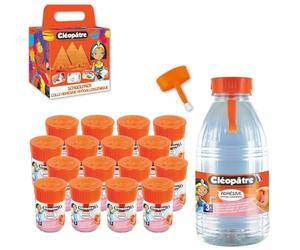 CLEOPATRE - Schoolpack Colle Transparente Hypoallergénique - 16 P’tits Pot avec Pinceau Intégré 50g + Recharge 500g - Rentrée Des Classes