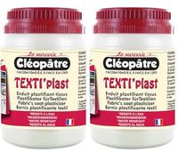 Cléopâtre TEX1-250 Colle Enduit plastifiant pour Textile et Tissus, Transparent (Lot de 2)