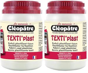Cléopâtre TEX1-250 Colle Enduit plastifiant pour Textile et Tissus, Transparent (Lot de 2)