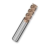 Cleqee 1 fraise à queue en carbure de tungstène, fraise carrée de 12 mm, revêtement AlTiN, 4 lames de foret hélicoïdal CNC, longueur de la lame 30 mm x longueur totale 75 mm x diamètre de la tige 12