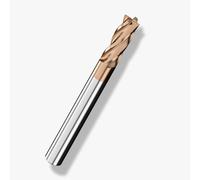 Cleqee 1 fraise à queue en carbure de tungstène, fraise carrée de 5 mm, revêtement AlTiN, 4 lames de foret hélicoïdal CNC, longueur de la lame 13 mm x longueur totale 50 mm x diamètre de la tige 5 mm