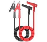 Cleqee 2x Fiche Banana à Pince Crocodile électriques fils Multimètre cable de Test Sonde Cordon Alligator Flexible Câble de Test Pour les Tests de Laboratoire 3,3ft/1m
