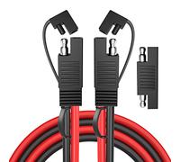 Cleqee Câble d'extension SAE 10 AWG 3 m à déconnexion rapide avec adaptateur d'inversion de polarité pour automobile, panneau solaire, moto, voitures, tracteur