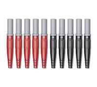 Cleqee Fiche banane de sécurité de 4 mm, rouge et noir, courant élevé 32 A | Lot de 10 nickelés, à visser, pas de soudure nécessaire, isolation PA66 pour la construction de circuits et les tests