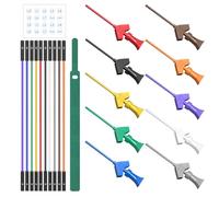 Cleqee Lot de 10 crochets de test SMD IC - Kit de câbles de test - 10 couleurs - Avec fil de pontage en silicone - Pour analyseurs logiques, multimètre et tests électriques