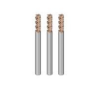 Cleqee Lot de 3 fraises à queue en métal dur, fraise carrée de 4 mm, revêtement AlTiN, 4 lames de foret hélicoïdal CNC en carbure cémenté - Longueur de la lame : 10 mm - Longueur totale : 50 mm -