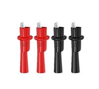 Cleqee Lot de 4 pinces crocodiles isolées pour multimètre pour tests électriques
