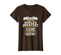 Clerc Idea Le Plus Grand Clerc du Monde T-Shirt, Femme, Marron, M