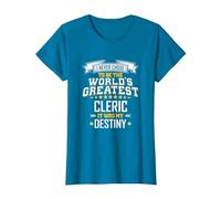 Clerc Idea Le Plus Grand Clerc du Monde T-Shirt, Femme, Saphir, M