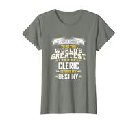 Clerc Idea Le Plus Grand Clerc du Monde T-Shirt, Femme, Vert Kaki chiné, XS