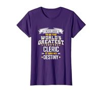 Clerc Idea Le Plus Grand Clerc du Monde T-Shirt, Femme, Violet, M