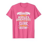 Clerc Idea Le Plus Grand Clerc du Monde T-Shirt, Homme, Rose Chiné, M