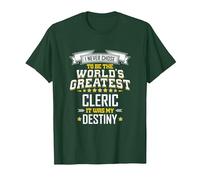 Clerc Idea Le Plus Grand Clerc du Monde T-Shirt, Homme, Vert Forêt, M