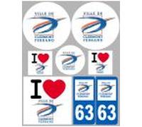 Clermont Ferrand - 8 Autocollants Variés - Sticker/Autocollant