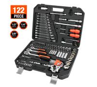 Clés à Cliquet et Embouts Professionnels en Cr-V ValueMax Coffret de Douilles pour Réparation Voiture Auto Mécanique avec Malette 122 Pièces