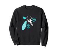 Clés de réussite Couleur Turquoise Amour Paix Graphique Turquoise Sweatshirt