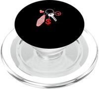 Clés de réussite de Couleur Rouge Amour Paix Argent Graphique Rouge PopSockets PopGrip pour MagSafe
