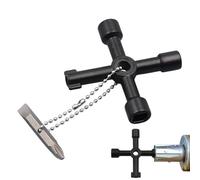 Clés Dynamométriques À Clé D'armoire, Clés Dynamométriques À Poignée Antidérapante - Clé En Croix Clé De Porte Portable Conception Compacte Pour Vanne De Compteur D'eau Boîte Électrique Armoire Armoir