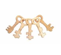 Clés géantes | Clés en bambou | Lot de 5 | Tactile | Jeu de rôle | Accessoire pour raconter des histoires