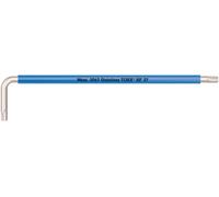 Wera 3967 SXL HF Clés mâles coudées TORX® Multicolour avec fonction de retenue, version longue, acier inoxydable, TX 27 x 172 mm