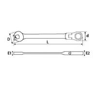 Clés mixtes à cliquet - clés courtes à tête articulée - T 50-CT8Z SAM OUTILLAGE