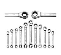 CléS Mixtes à Cliquet,Jeu De CléS Tête de 8-19mm Double Tête Clé de Combinaison de clés for la Main for la clé de Noix Jeu De CléS Plates (Size : 16mm 18mm)