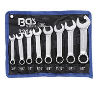 CLES MIXTES COURTES, POUCES, IMPERIALES, US, SAE, JEU DE 8 CLES