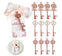 Clés squelette vintage en or - Ouvre-bouteilles avec clés pour souvenirs de mariage | Clé maîtresse avec étiquette, ouvre-bouteille pour enterrement de vie de jeune fille avec étiquette et