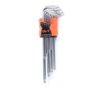 Clés Torx - Clés longues en acier CRV, set de 9 unités, idéal pour les travaux de précision en électronique et mécanique. *