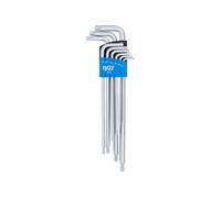 BGS Technic - Ensemble de clés Torx - têtes sphériques (à boule) extra longues T10-T50 - 9 pièces