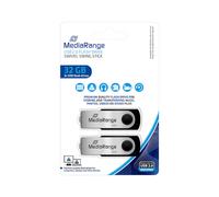 MediaRange MR911-2 lecteur USB flash 32 Go USB Type-A 2.0 Noir, Argent