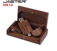Clés USB 3.0 en bois TYPE-C 128 Go avec logo personnalisé, clé USB créative pour cadeau d'affaires, clé USB en bambou 64 Go, clé USB 32 Go Maple wood with box
