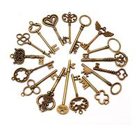 Clés Vintage, Antiques Clés, Clés Squelette en Antique Bronze, 17 Vintage Skeleton Antique Keys, Clés Décoration en Bronze, Métal Exquis Breloques Clés pour DIY Bracelets Colliers Porte-clés Pendentif