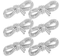 CLESDF Lot de 6 lacets de chaussures en strass avec cordon de serrage de rechange pour sweat-shirt, corde à paillettes pour baskets, pantalons, shorts, blanc, 47.2in