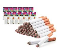 CLESEN Lot de 24 fausses cigarettes bouffantes de 8,2 cm - Fumée soufflée - Aspect réaliste - Durable/réaliste - Idéales pour les soirées à thème/spectacles théâtraux